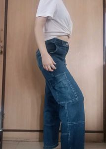 Denim Cargo Jeans