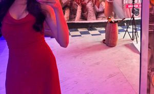 Red Backless Slit Dress
