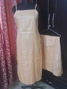 Tissue With Mukesh Work Noodle Strap Kurta Plazzo