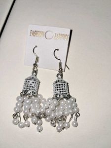 White Pearl Jhumkas