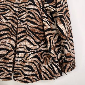 Tiger Print Button Down Shirt