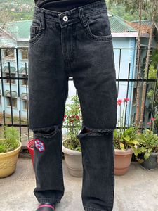 Ripped Knee Black Jeans