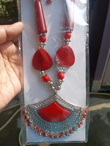 Red Tribal Necklace Set