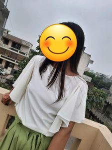 Cord Set ( White Top And Olive Green Plazzo)