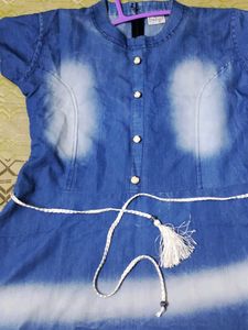 Blue Dress With Tieable Knot