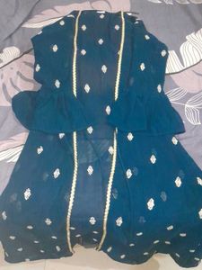 Embellished Blue Crop Top