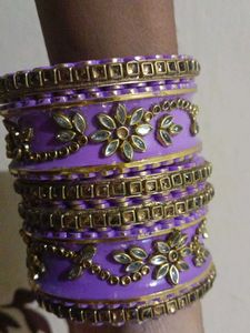 Purple & Gold Indian Bangles