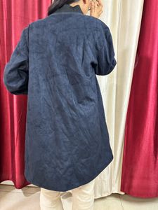Navy Blue Long Overcoat