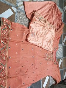 Peach Embroidered Salwar Kameez