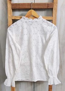 White Embroidered Top size-38