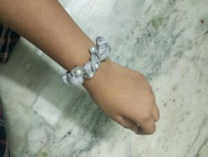 Grey Pearl Scrunchie