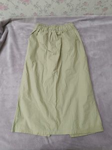 olive green a line skirt