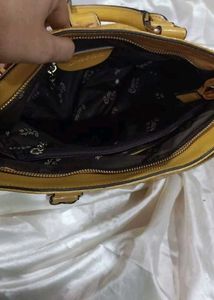 Yellow Snake Print Satchel