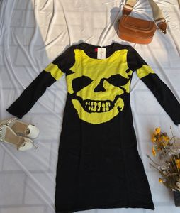 Skull Print Knit Dress