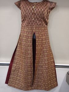 Royal Navel Slit Long Kurta With Dupatta