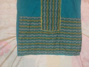 Aurelia Women&#39;s Blue Straight Kurta-XS
