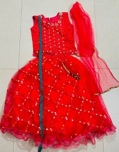 Pink Heavy Lehenga For Girls Upto 6 8 Year Old