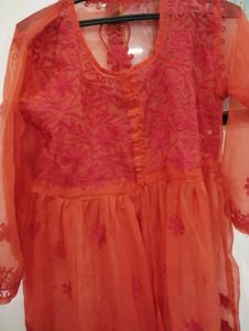 Lucknow Chikankari Short Kurti Size - XL (42)