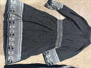 Patterned Dress &amp; Pants Set