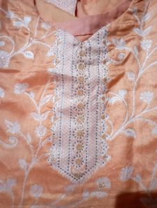 Beautiful Peach Seroskhi Work Suit