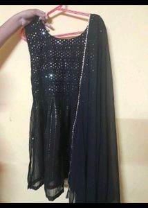 Black Sequin Embellished Kurti