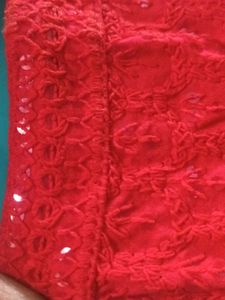 Red Embroidered Kurta