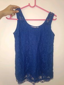 Lace Blue Sleeveless Top By Ginger From Lifestyle
