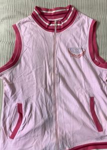 Pink Sleeveless Zip-Up Vest