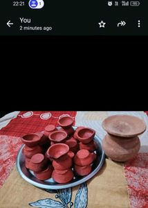 25 Clay Diyas &amp; Ghada Set  मिट्टी के दिया और छोट