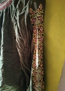 Embroidered Long-Sleeve Off-Shoulder Top