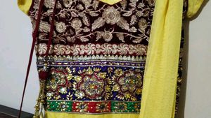 Yellow Anarkali Kurta With Duppata