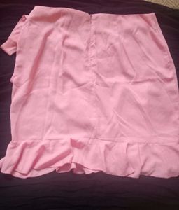 Pink Mini Skirt With Knot Detailing