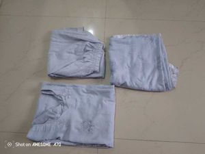 Light Grey Embroidered Kurta Set