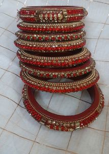 Gorgeous Lehati Bridal Bangles With Stone Work