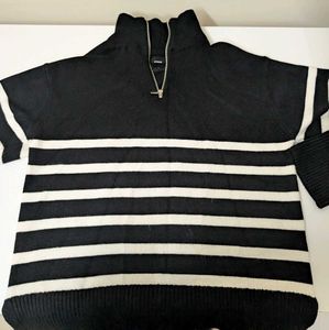 Stripped Zip Up Sweatshirt