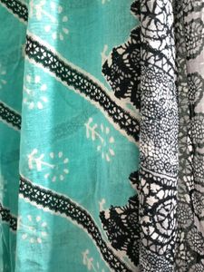 Blue &amp; Black Print Lightweight Dupatta