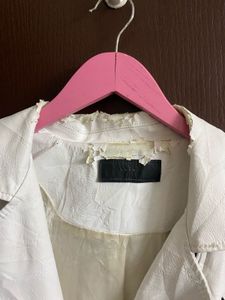 White Maximal Leather Jacket