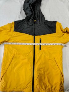 Colourblock Hooded Jacket Charcoal Mustard