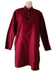 Semi Formal Mens Maroon Kurta