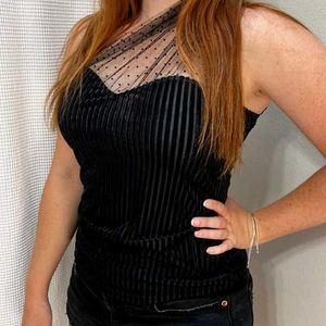 Chic Mesh Polka Dot Top
