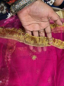 Pink &amp; Gold Embellished Dupatta