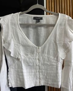 Primark White Ruffle Top