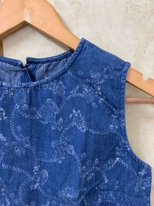 Denim Floral Tank Top