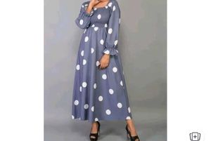 Polka Dot Smocked Maxi Dress