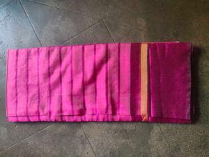 Elegant Pink Striped Saree