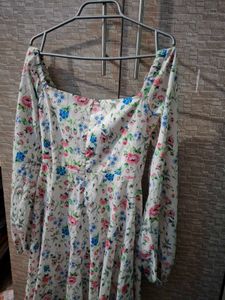 Floral Puff Sleeve Mini Dress