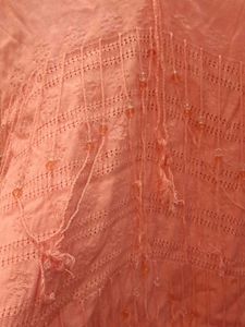 Peach Tunic Top with Fringe Detail