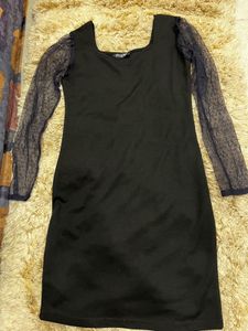 Polka Dots Black Dress Women 👗