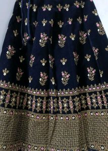 Elegant Navy Blue Embroidered Lehenga Choli
