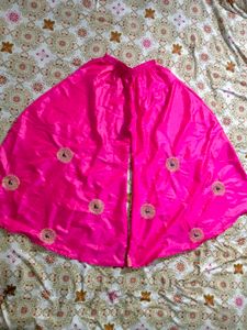 Dark Pink Embroidered Silk Flared Palazzo